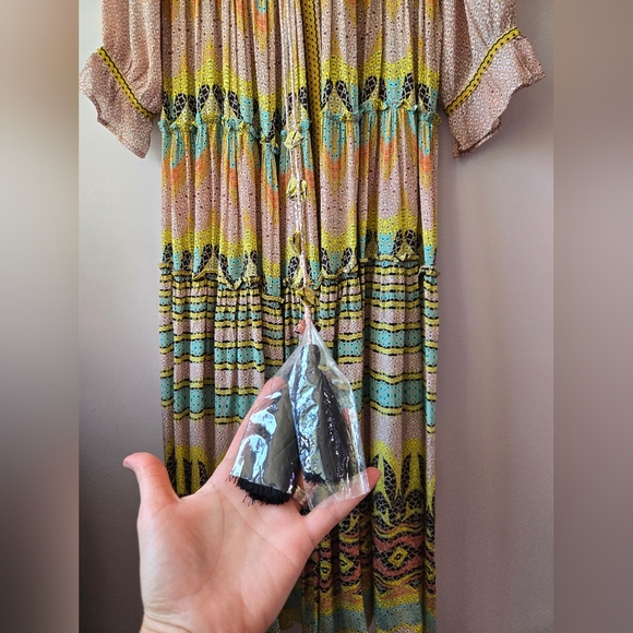 NWT Bhanuni by Jyoti for Anthropologie • Embroidered & Beaded Maximalist Maxi 0P - Picture 3 of 16